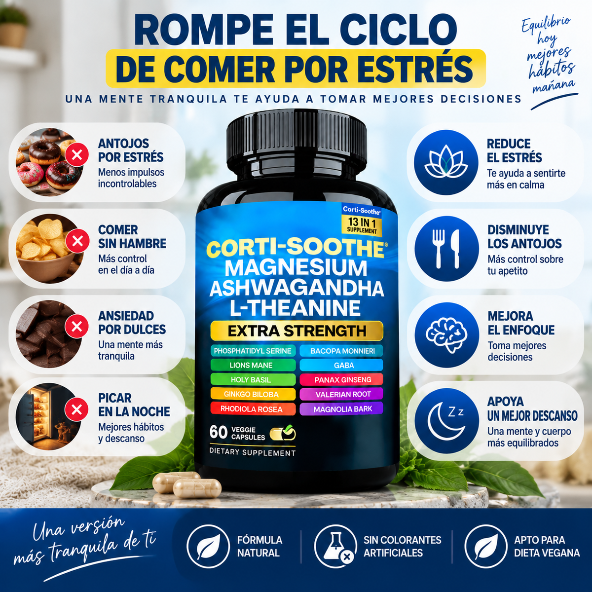 Corti Soothe – Suplemento con Magnesio, Ashwagandha y L-Teanina
