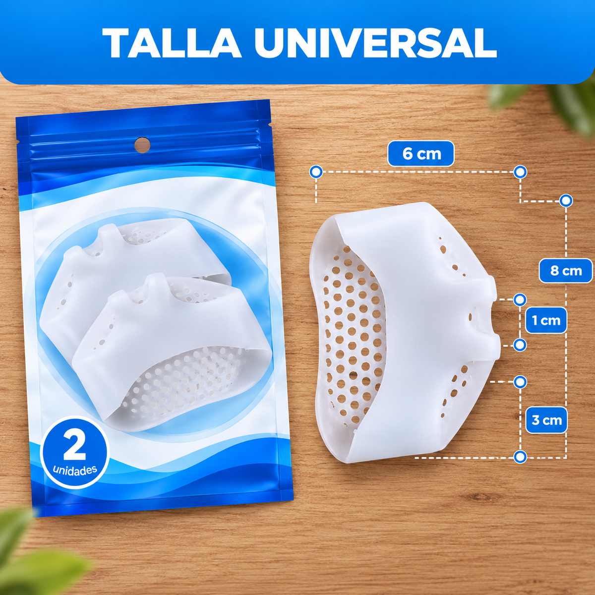 Almohadillas Metatarsales de Silicona Confort Antideslizantes-Pack x2