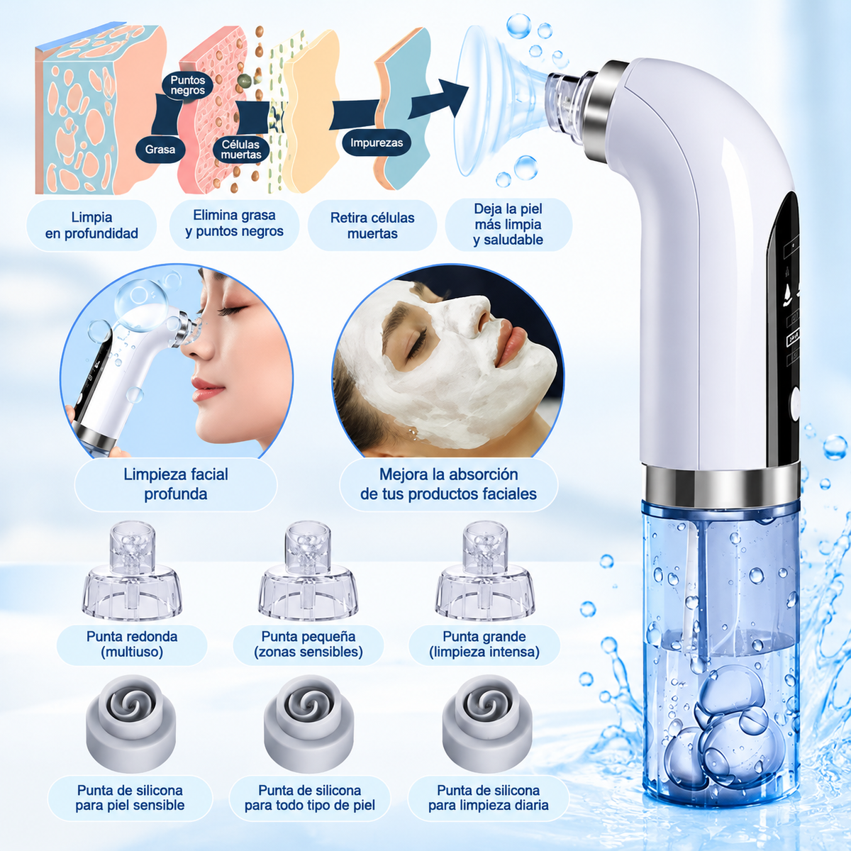 Extractor Eléctrico de Puntos Negros con Succión y Limpieza Facial