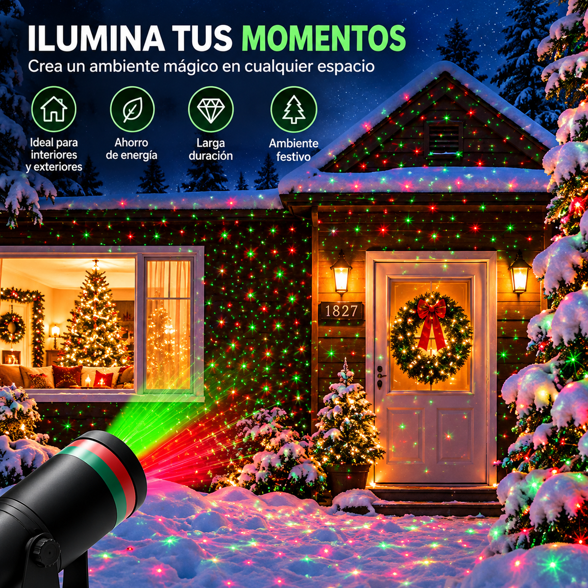 Proyector de Luces de Navidad para Exteriores