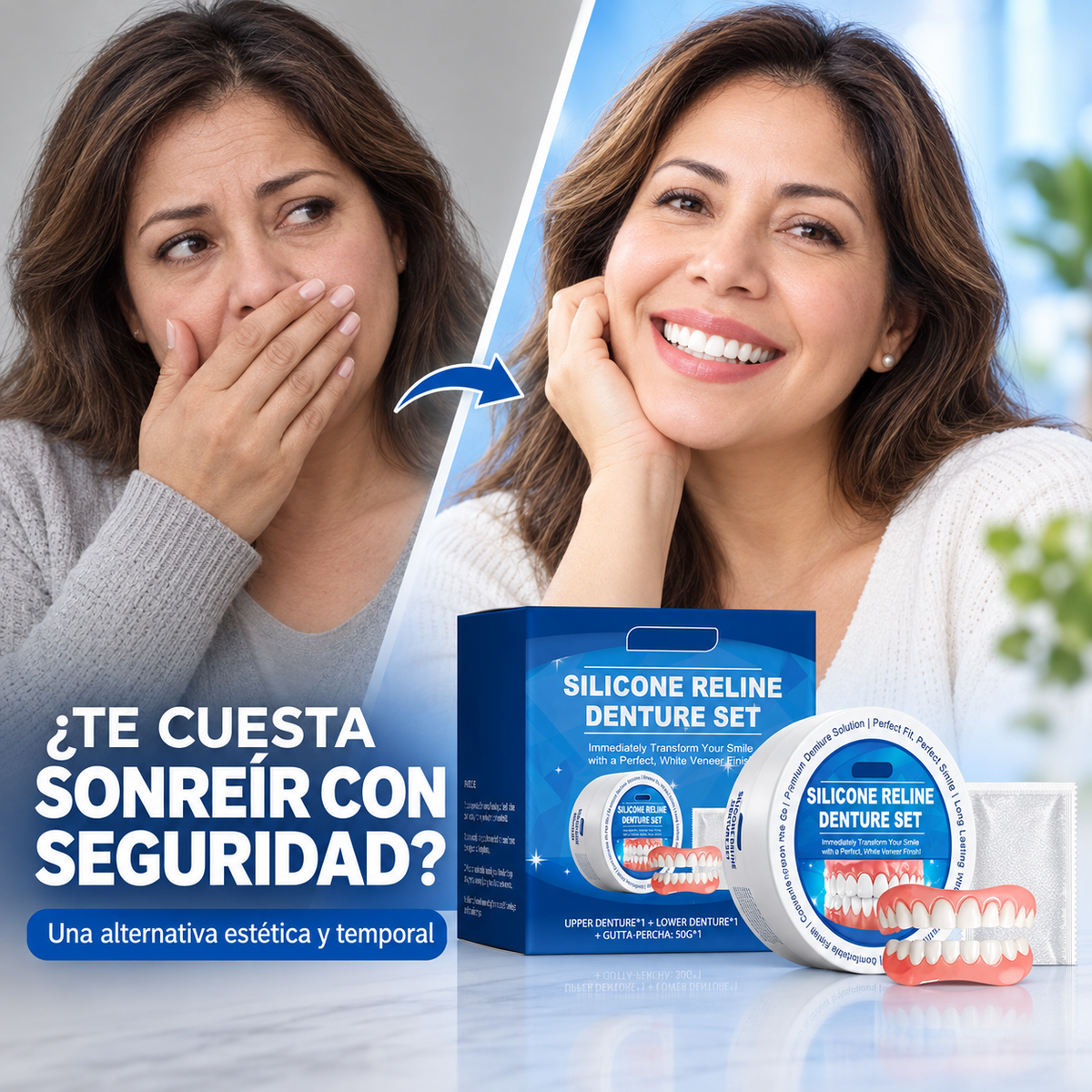 SonrisaFlex™ – Kit de Dentadura Postiza Moldeable