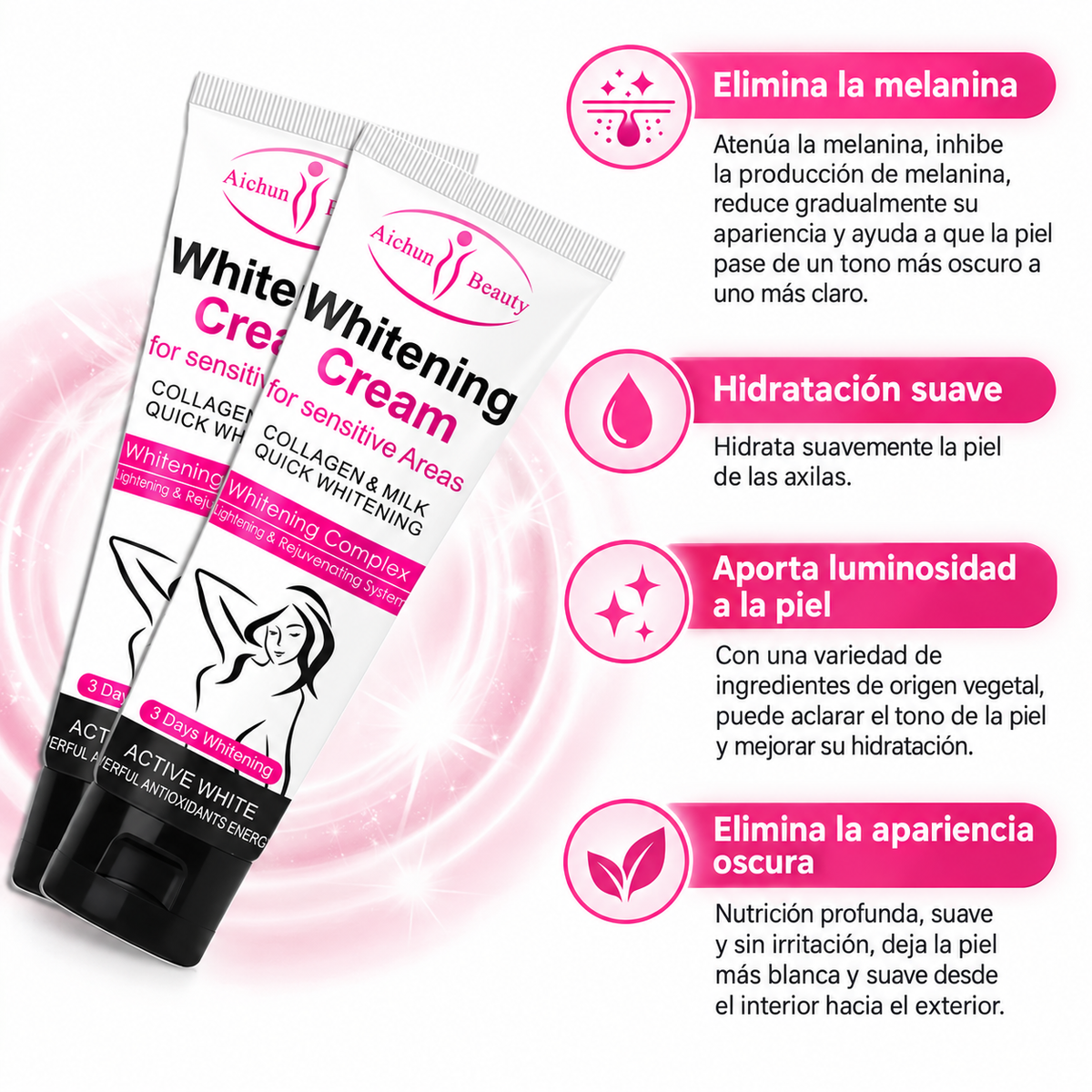Crema Aclaradora para Axilas con Leche y Colágeno