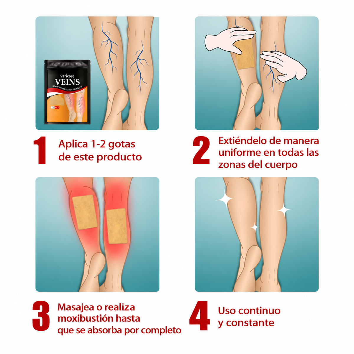 VARICOSE – Parches Herbales para el Cuidado de las Piernas
