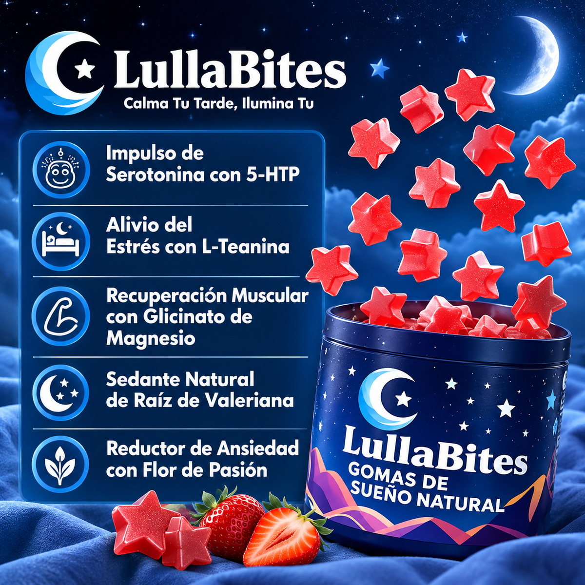 LullaBites – Gomitas Naturales para el Descanso Sin Melatonina