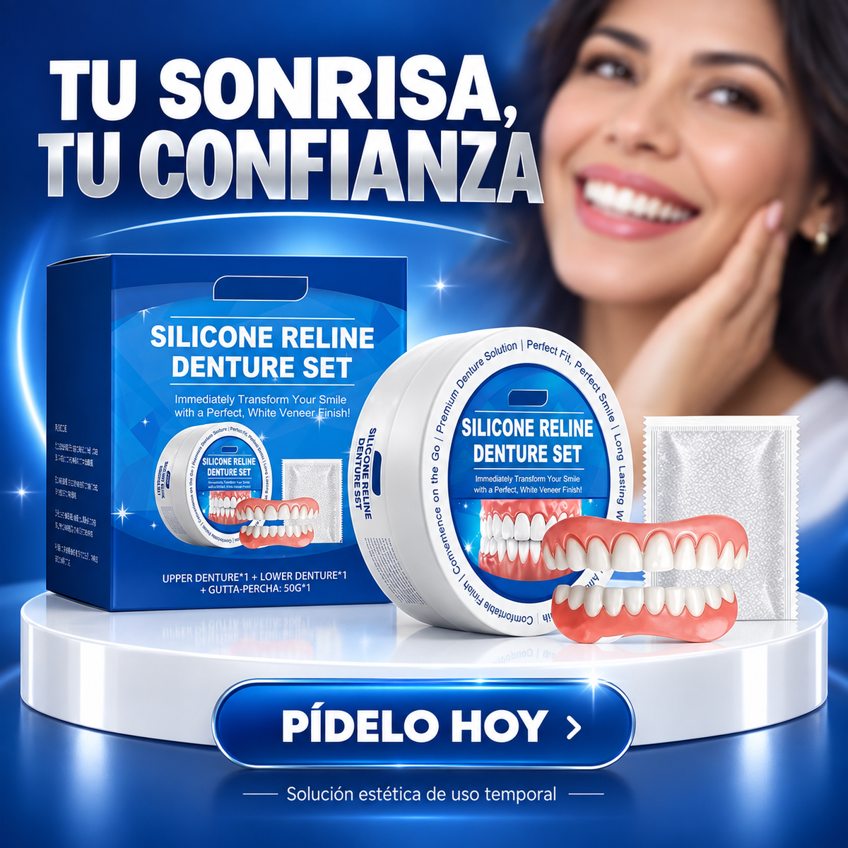 SonrisaFlex™ – Kit de Dentadura Postiza Moldeable