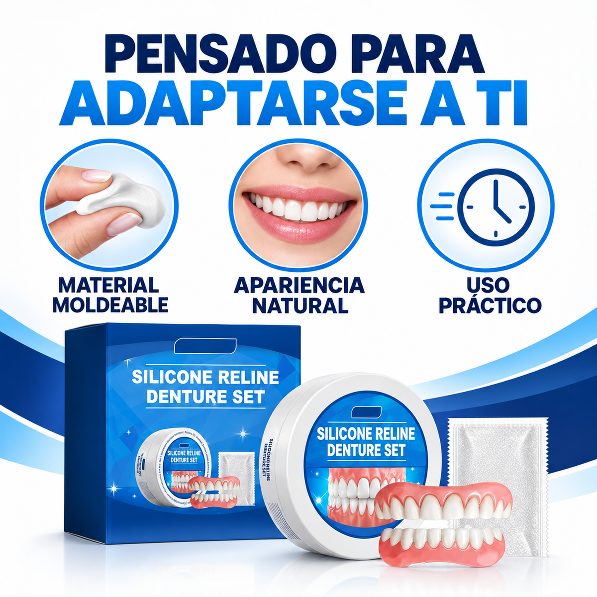 SonrisaFlex™ – Kit de Dentadura Postiza Moldeable