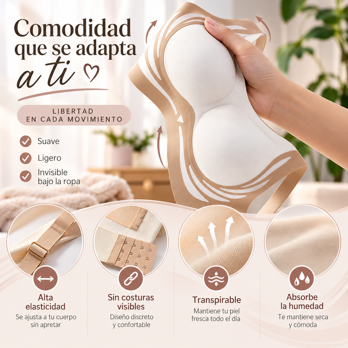Pack 2 Sujetadores Sin Costuras – Negro + Nude