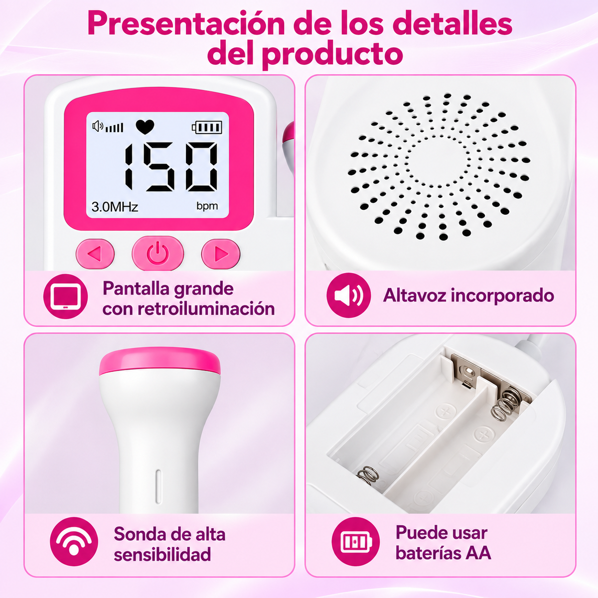 Doppler Fetal para Escuchar el Latido del Bebé