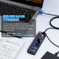 Adaptador USB 3.0 de 7 Puertos con Interruptores Individuales y Luces LED