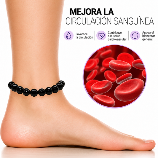 Tobillera Magnética Haloppe de Obsidiana Negra – Pack de 2