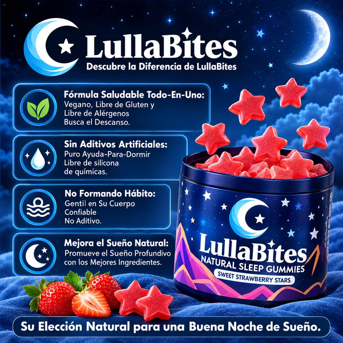 LullaBites – Gomitas Naturales para el Descanso Sin Melatonina