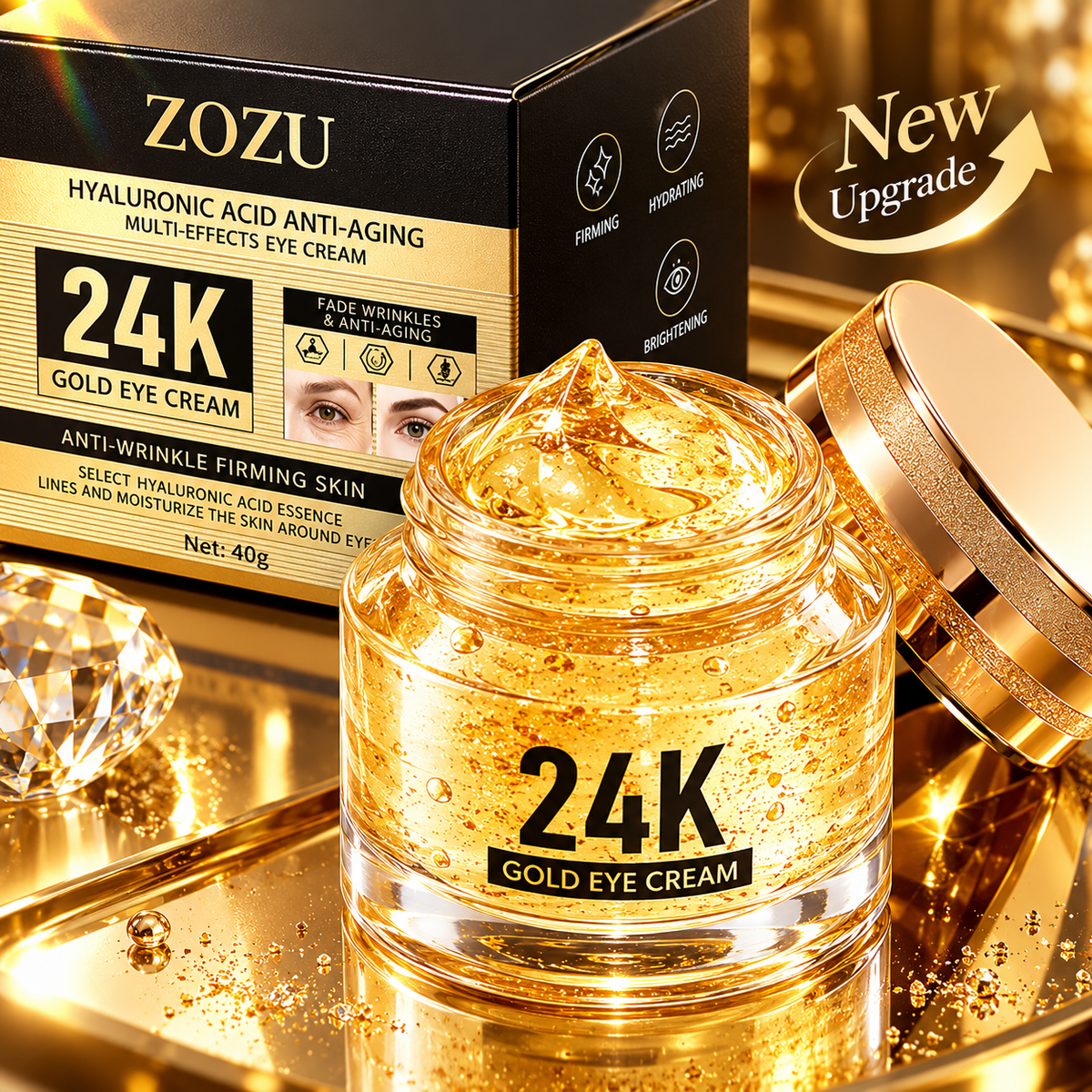 Crema para Contorno de Ojos 24K con Ácido Hialurónico