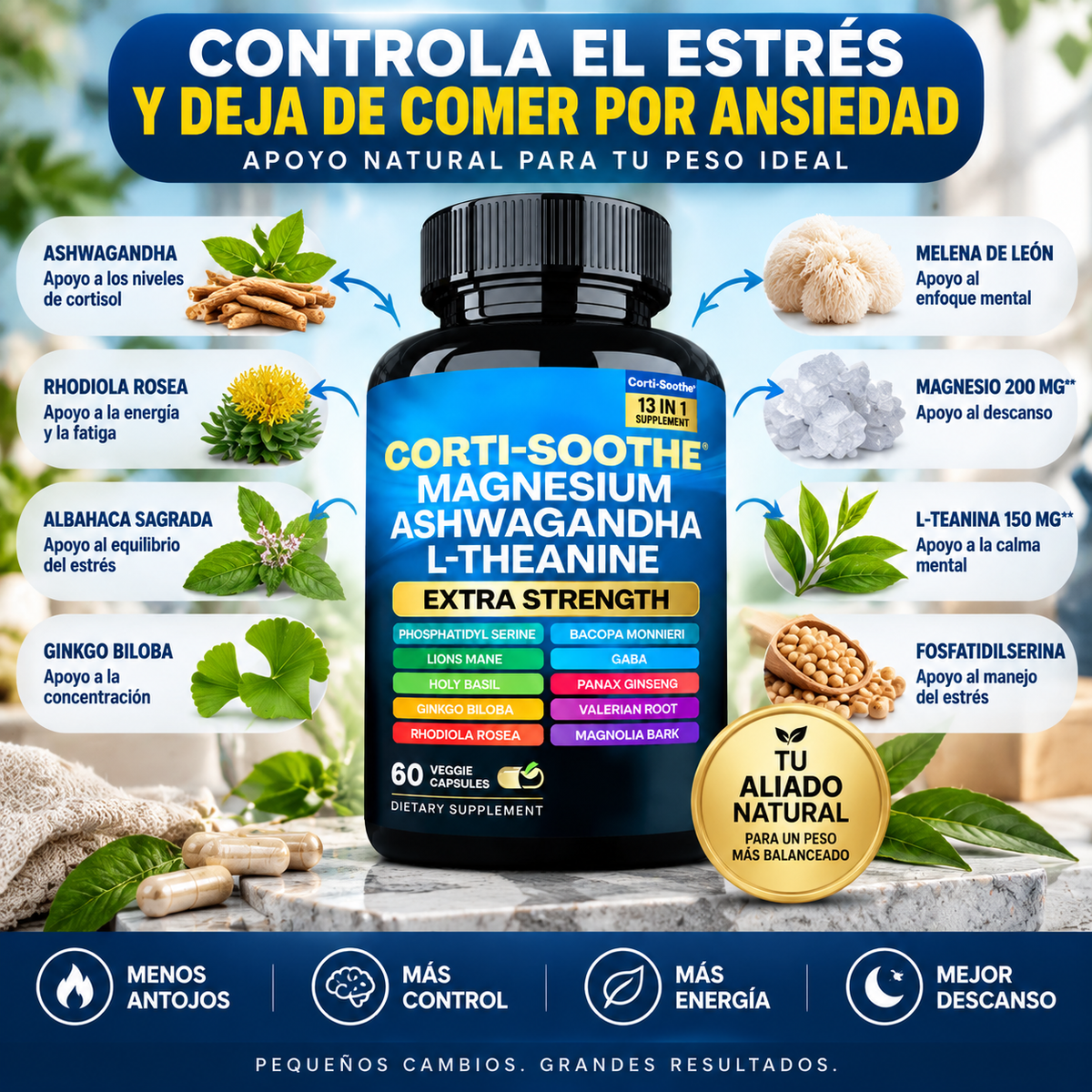 Corti Soothe – Suplemento con Magnesio, Ashwagandha y L-Teanina