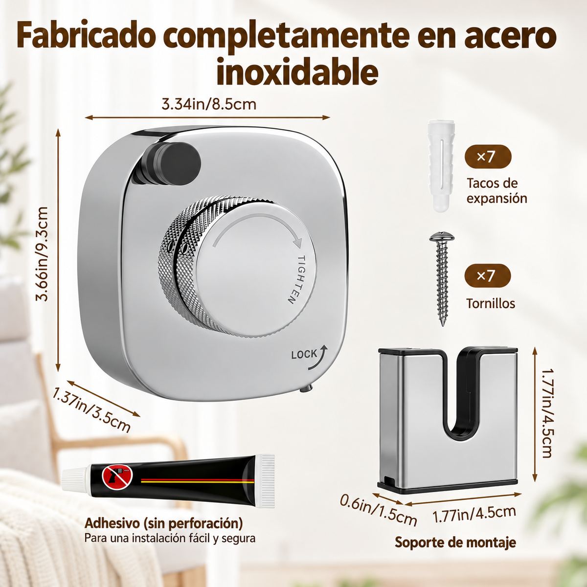 Tendedero Retráctil de Pared Extensible hasta 4 Metros