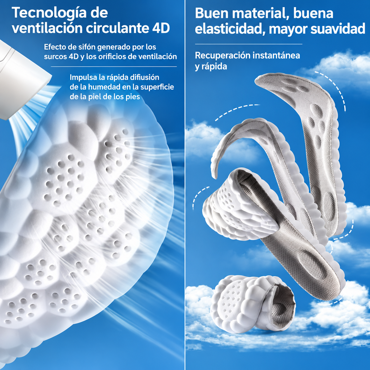 Plantillas 4D Cloud de Espuma Viscoelástica
