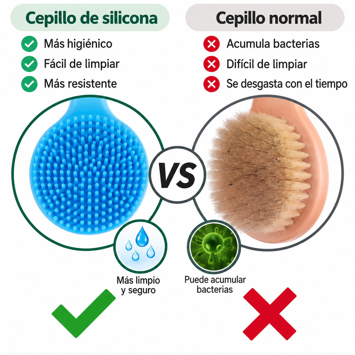Cepillo de Ducha para Espalda de Silicona Suave