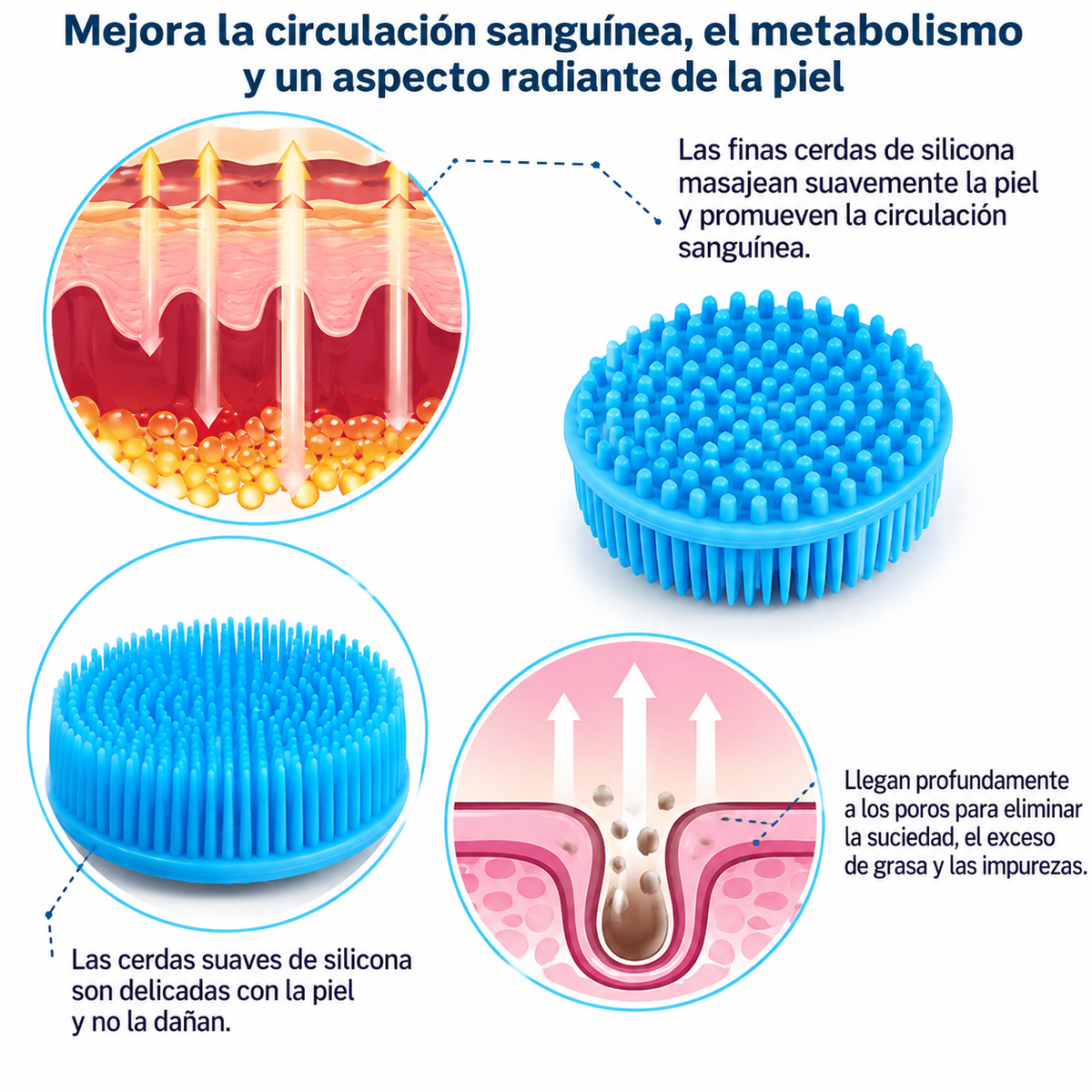 Cepillo de Ducha para Espalda de Silicona Suave