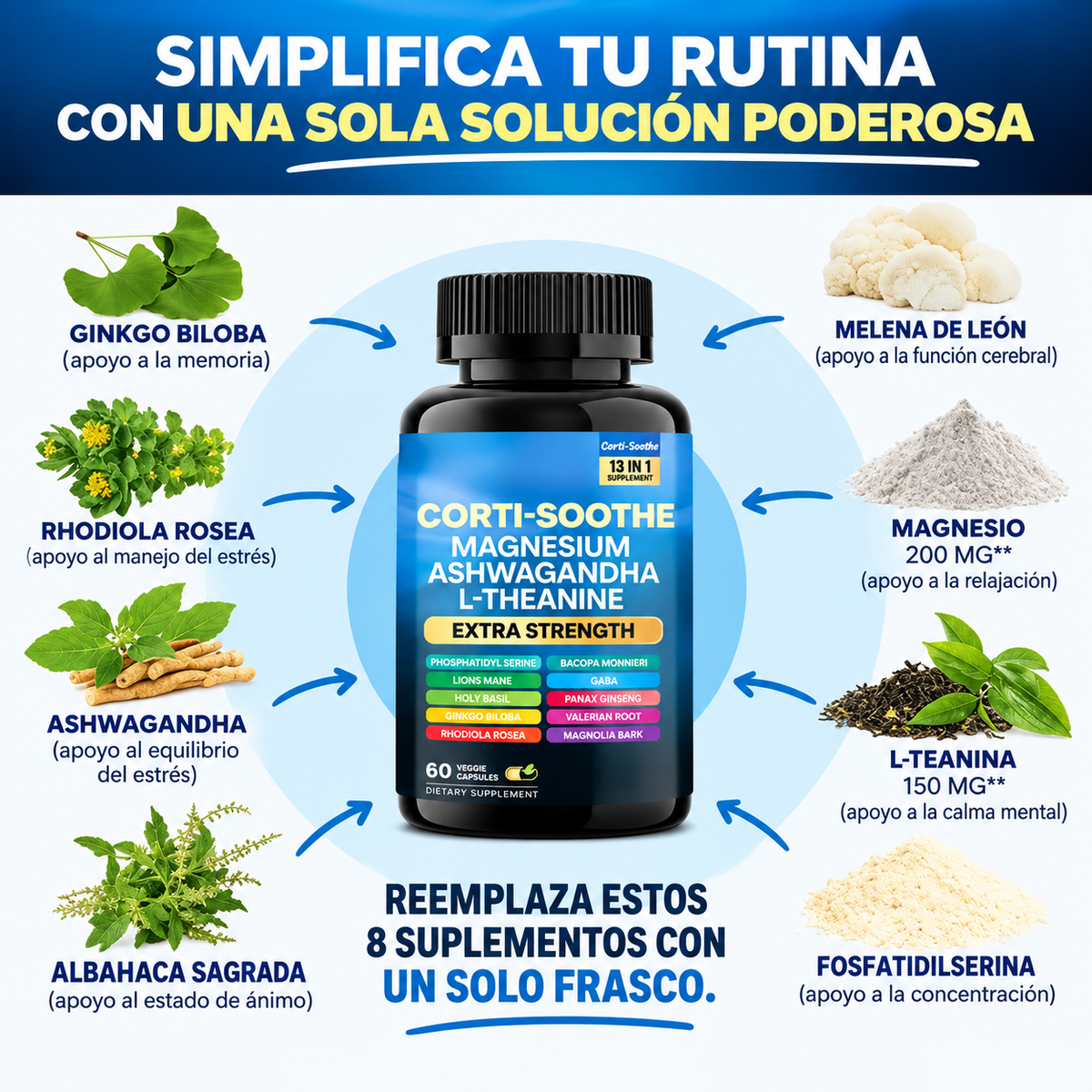 Corti Soothe – Suplemento con Magnesio, Ashwagandha y L-Teanina