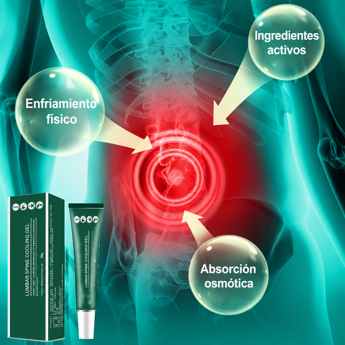 Shinora – Pack de 2 Geles Refrescantes para Espalda y Zona Lumbar de 100 g