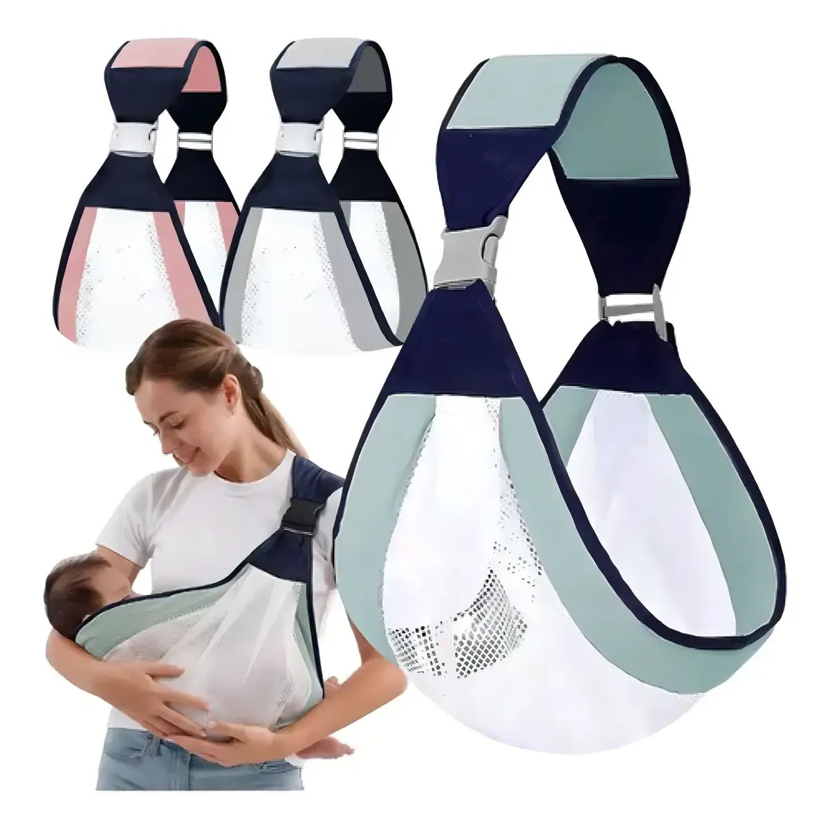 Fular Portabebés Ergonómico, Ajustable y Plegable