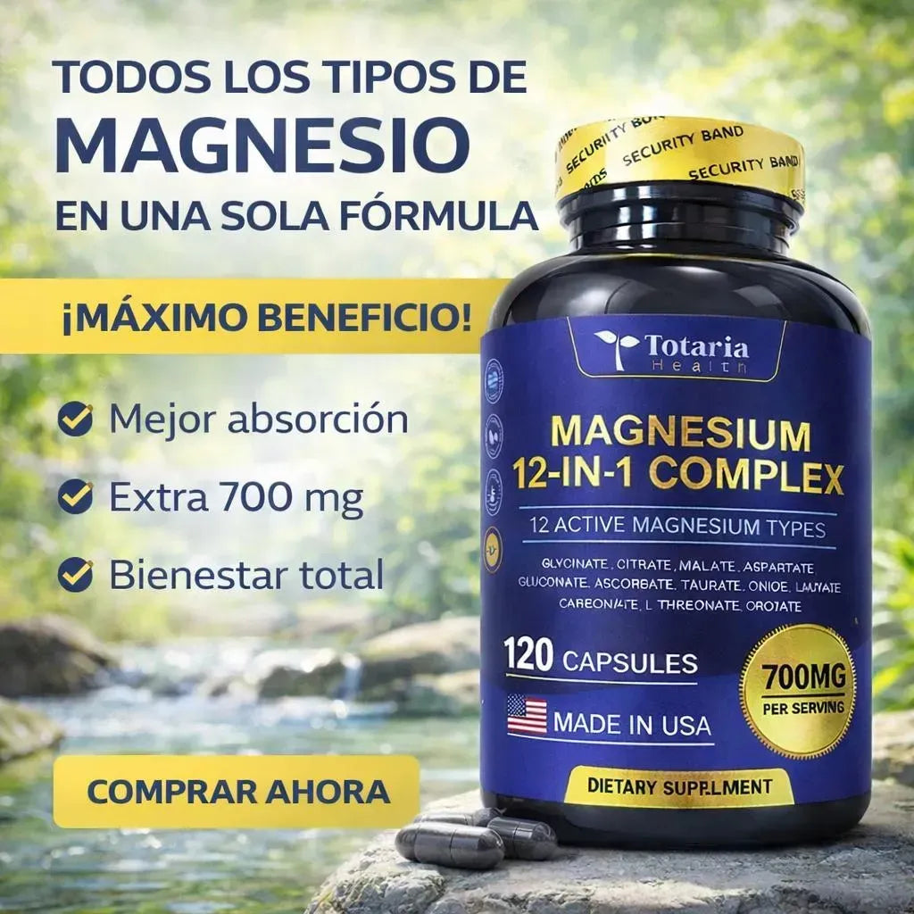 Totaria Health Magnesium 12 en 1 Complex – 120 Cápsulas