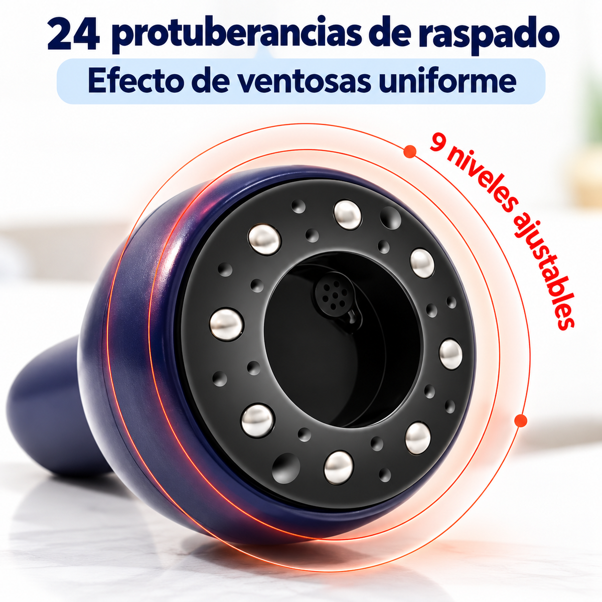Masajeador Anticelulítico 4 en 1 con Ventosa, Luz Roja y Calor