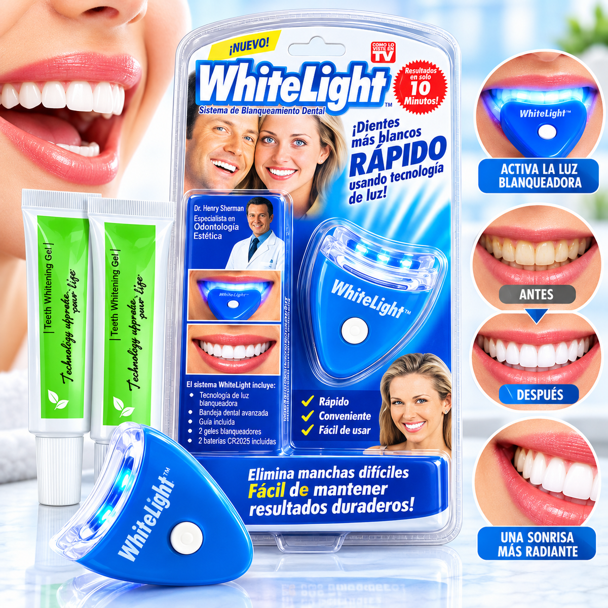 White Light – Kit de Blanqueamiento Dental con Luz LED