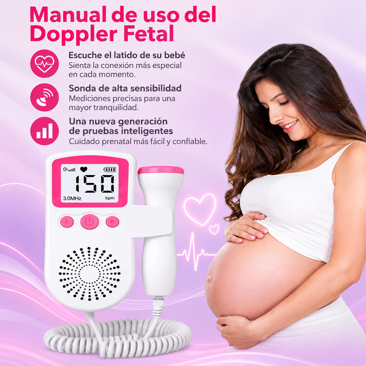 Doppler Fetal para Escuchar el Latido del Bebé