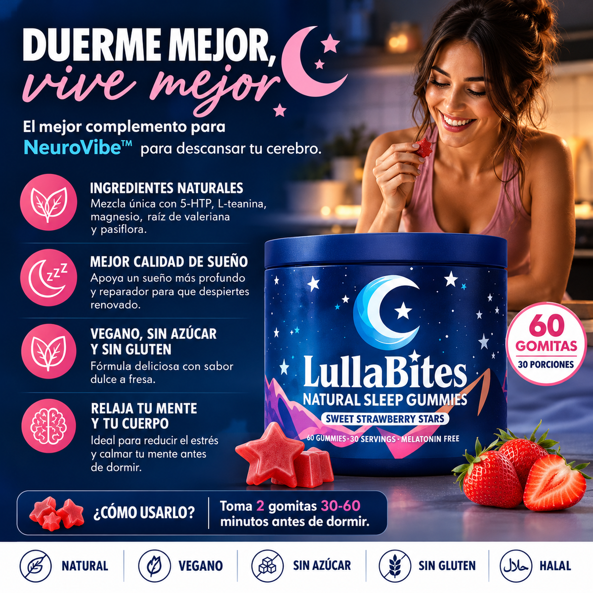 LullaBites – Gomitas Naturales para el Descanso Sin Melatonina
