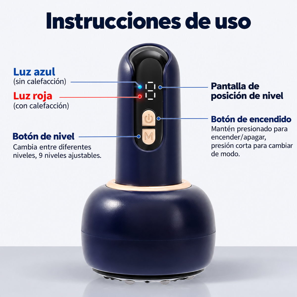 Masajeador Anticelulítico 4 en 1 con Ventosa, Luz Roja y Calor