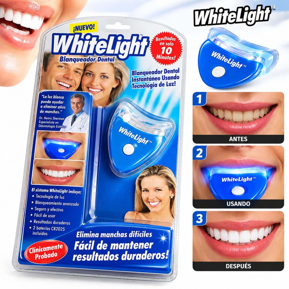 White Light – Kit de Blanqueamiento Dental con Luz LED