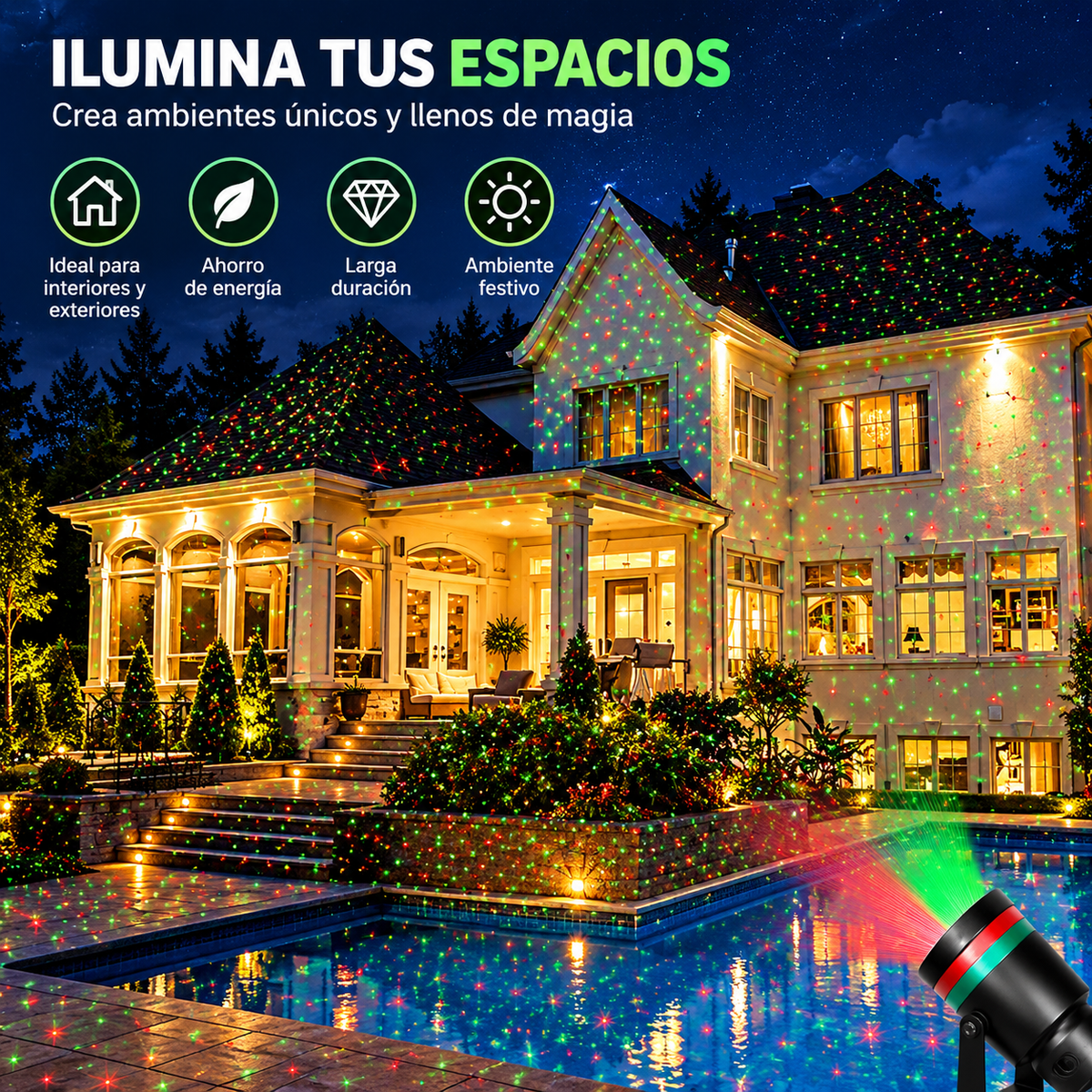 Proyector de Luces de Navidad para Exteriores