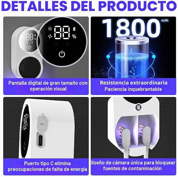 Esterilizador UV para 2 Cepillos de Dientes SGZIOO
