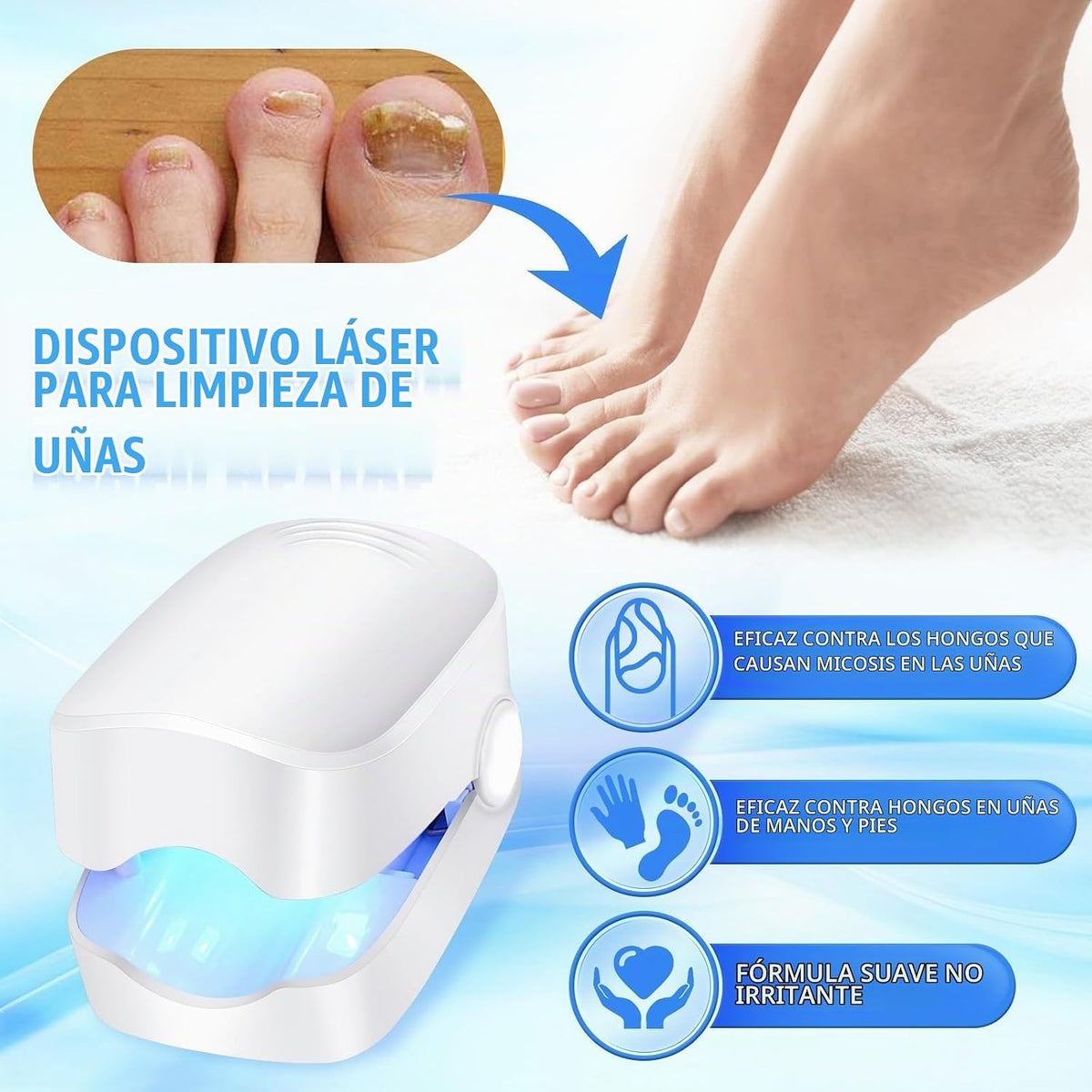 Dispositivo Antihongos para Uñas con Tecnología de Doble Luz