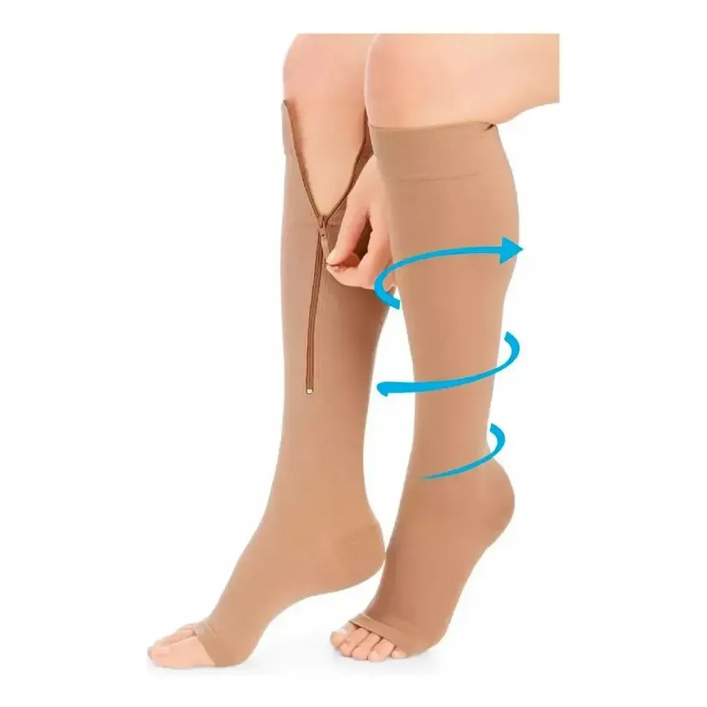 Medias de Compresión para Varices con Cremallera – Comodidad y Soporte para Tus Piernas